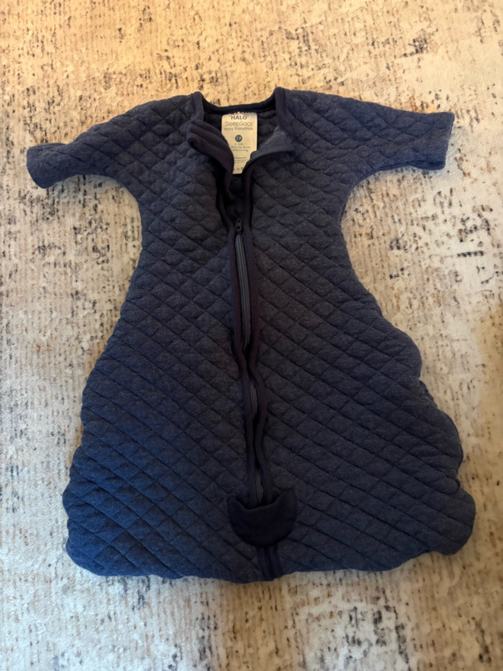 Halo Quilted Dark Blue Sleep Sack with Front Zipper